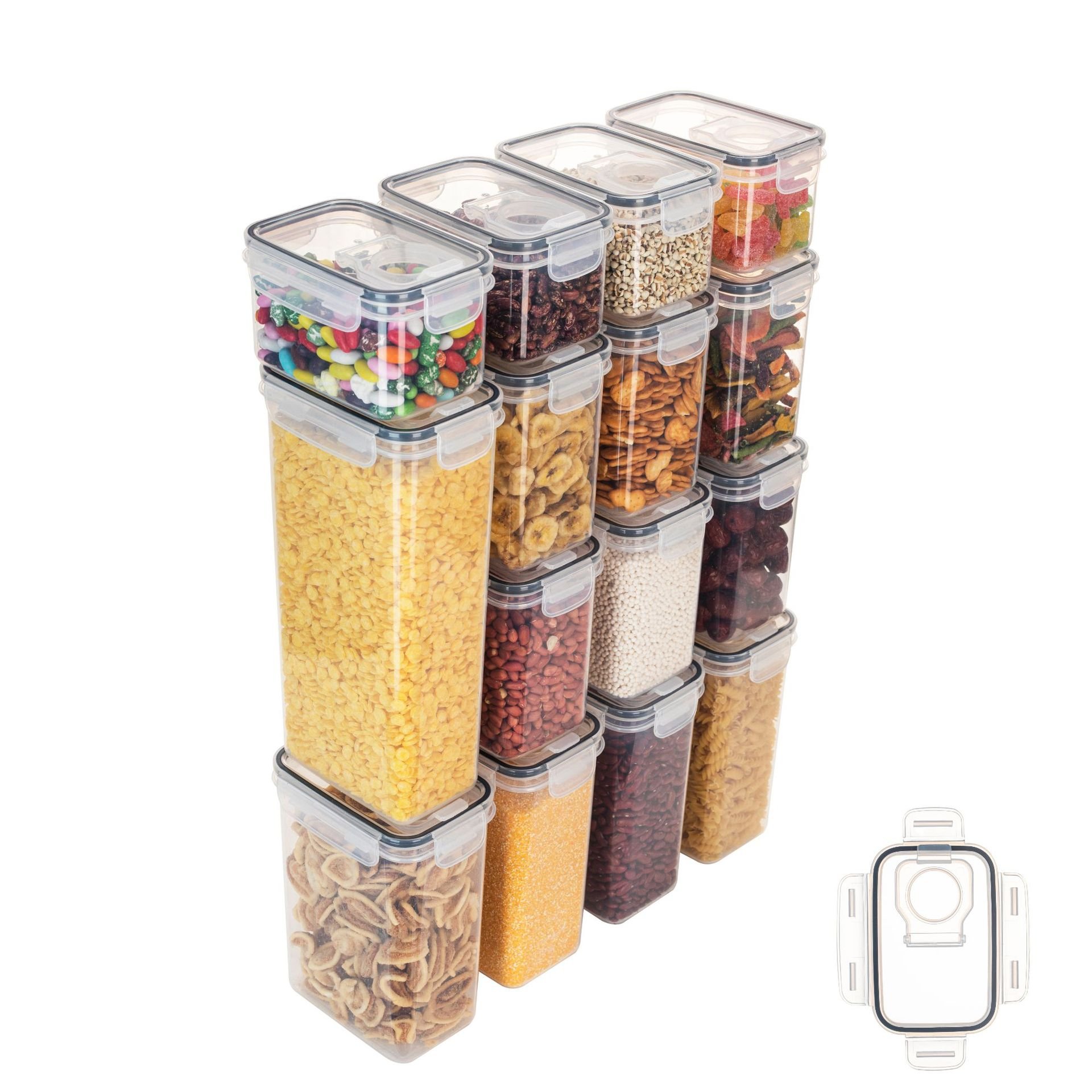 Airtight Food Storage Containers with Lid Pantry Organizer Cereal Dispenser Food Storage Box Kitchen Organizer Plastic Container