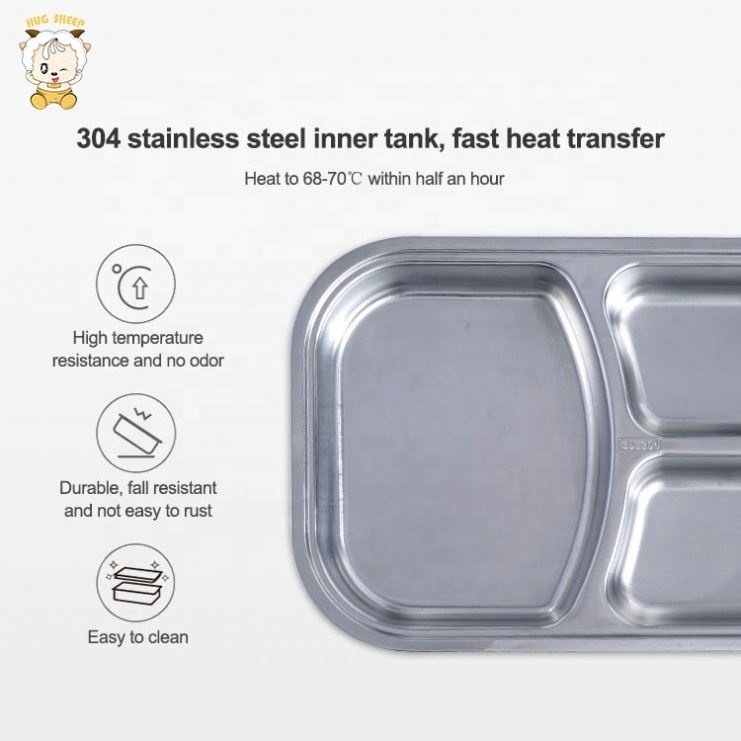 Portable Food Storage Box with Handle, Heated and Insulated Lunch Box, Stainless Steel Electric Storage Boxes & Bins Plastic 50W