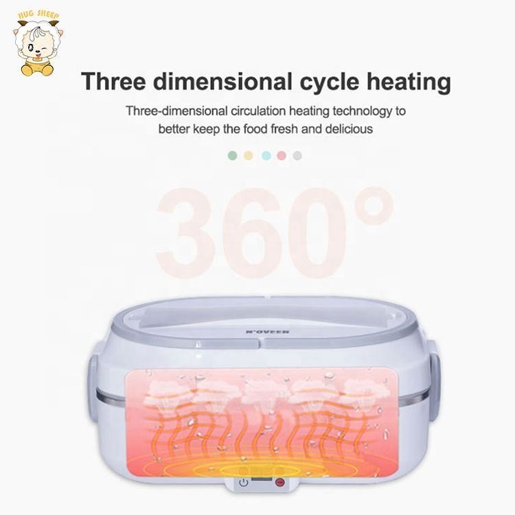 Portable Food Storage Box with Handle, Heated and Insulated Lunch Box, Stainless Steel Electric Storage Boxes & Bins Plastic 50W