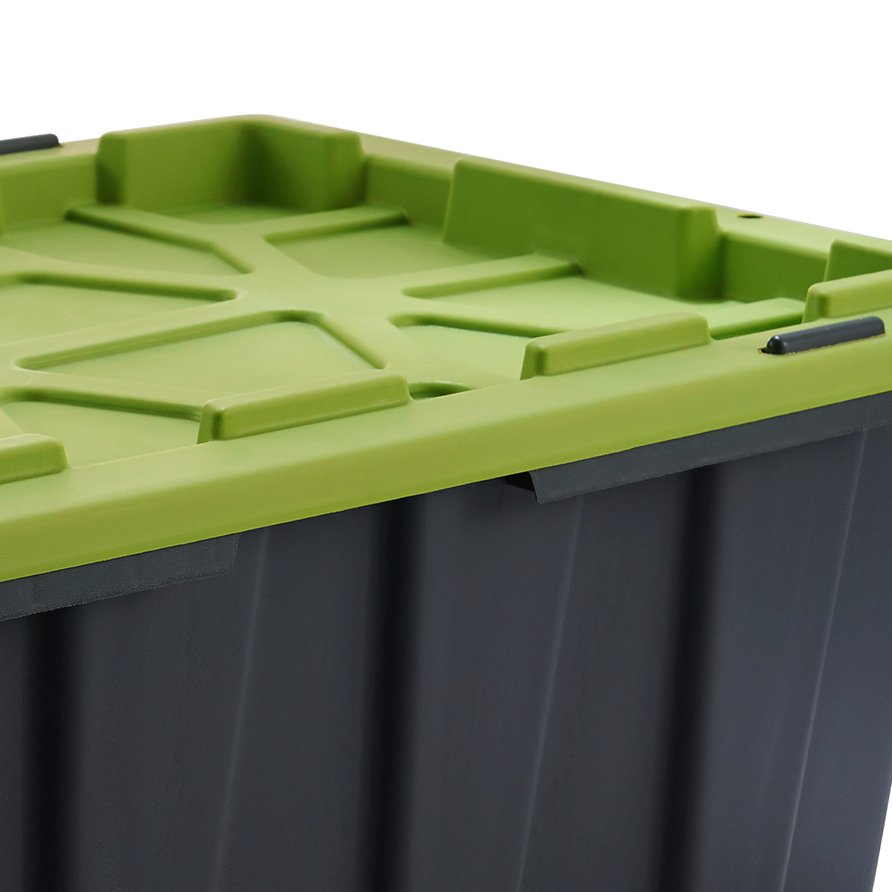 Eco friendly 80l green lid heavy duty plastic storage box