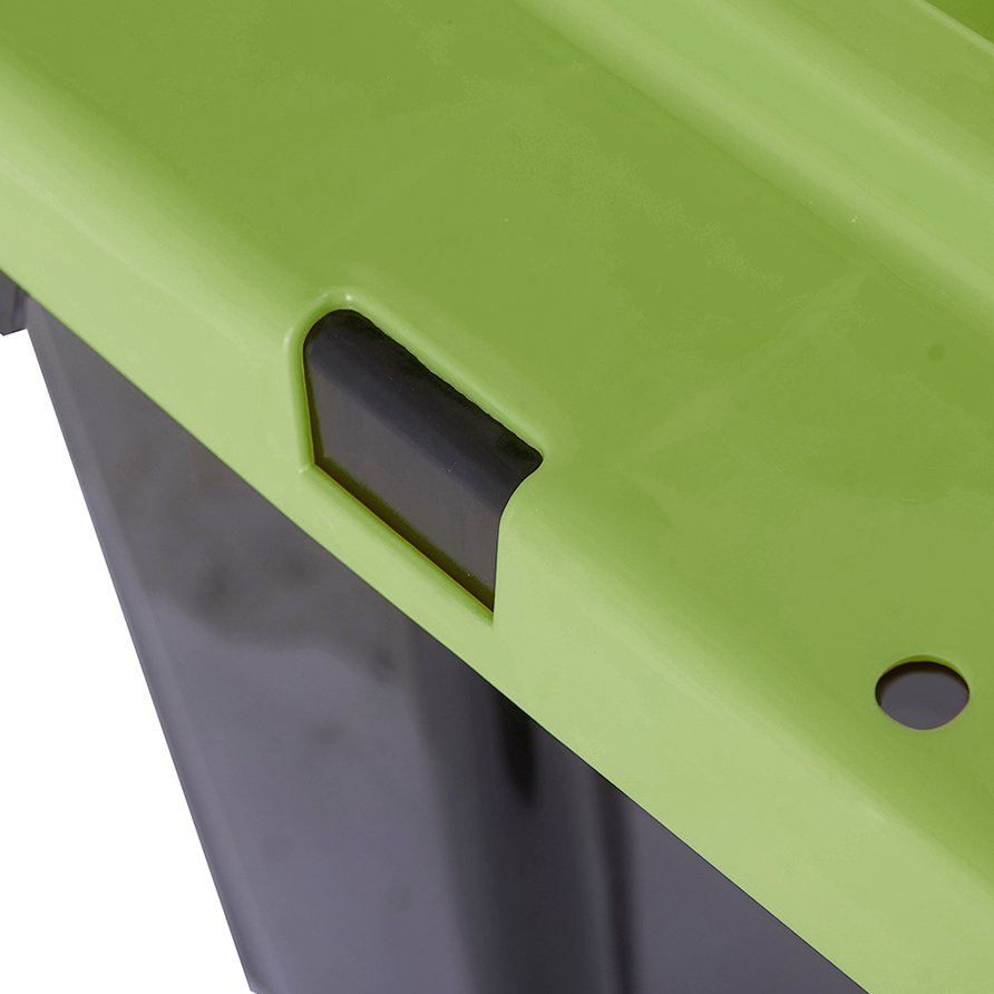 Eco friendly 80l green lid heavy duty plastic storage box
