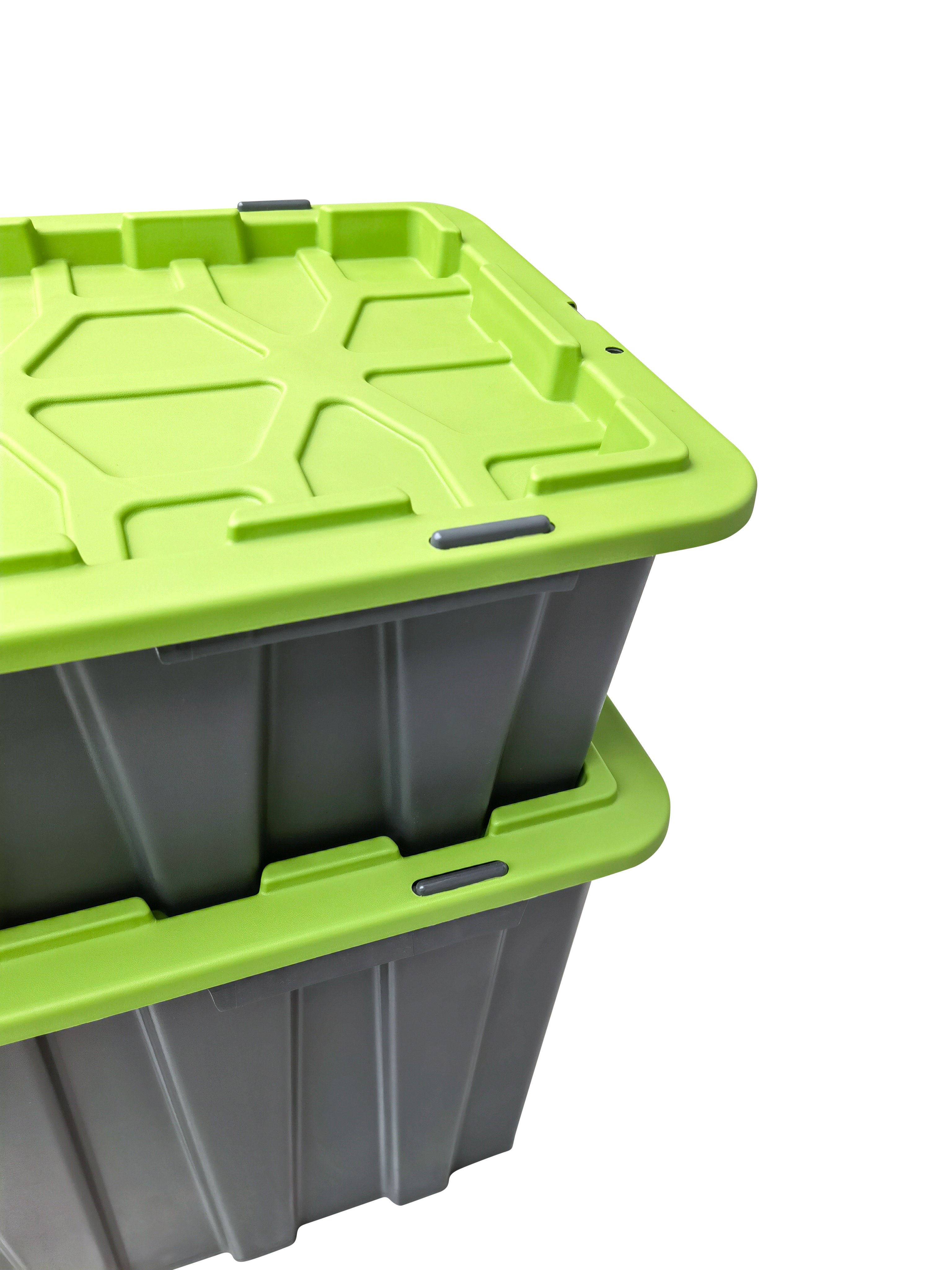 Eco friendly 80l green lid heavy duty plastic storage box