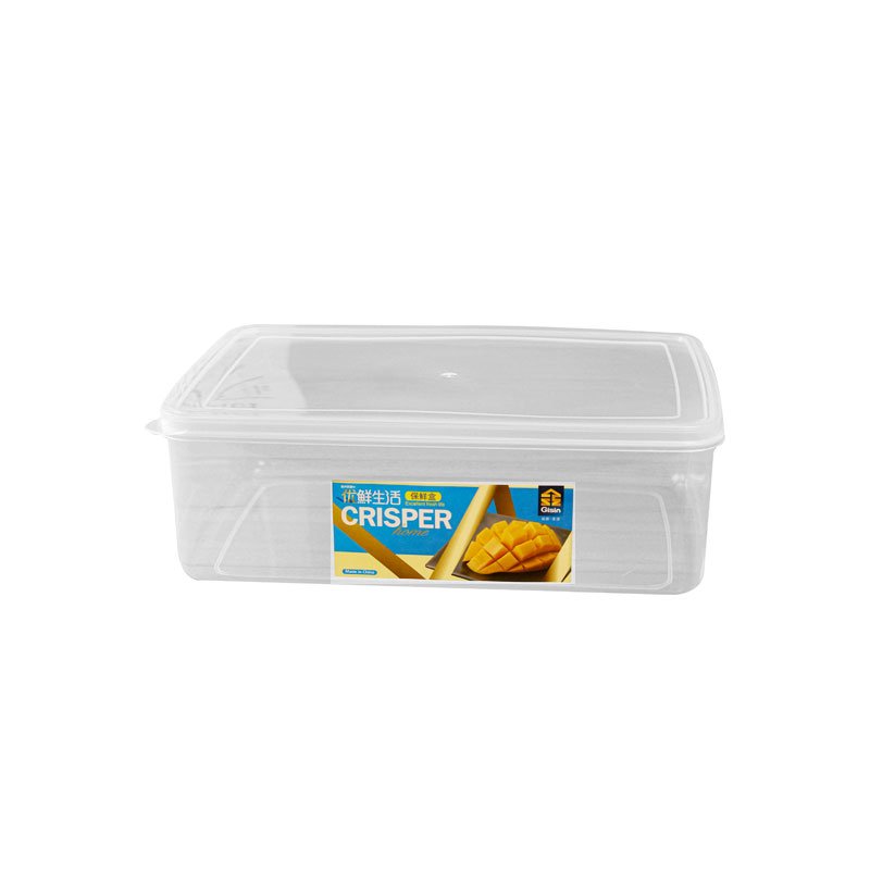 Stackable rectangular shape attached lid clear plastic box set