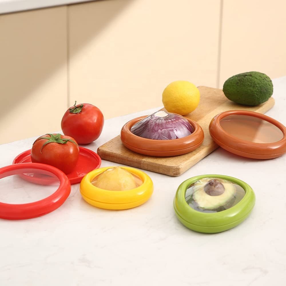 Avocado Onion Lemon Tomato Reusable Fresh Stretch Pod Saver and Storage Keep Stretch Storage Containers Food Storage Box