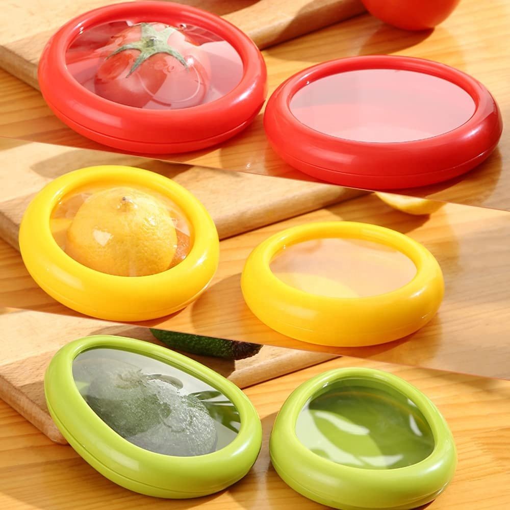 Avocado Onion Lemon Tomato Reusable Fresh Stretch Pod Saver and Storage Keep Stretch Storage Containers Food Storage Box
