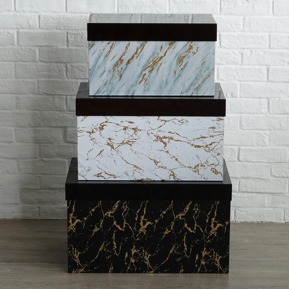New Design Wooden Storage Trunk Boxes Set with Removable Acrylic Top