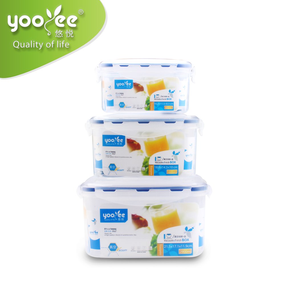 Hot Sale Microwavable Vacuum Food Transport Container Storage Boxes & Bins Plastic Airtight Container Household Usage Rectangle