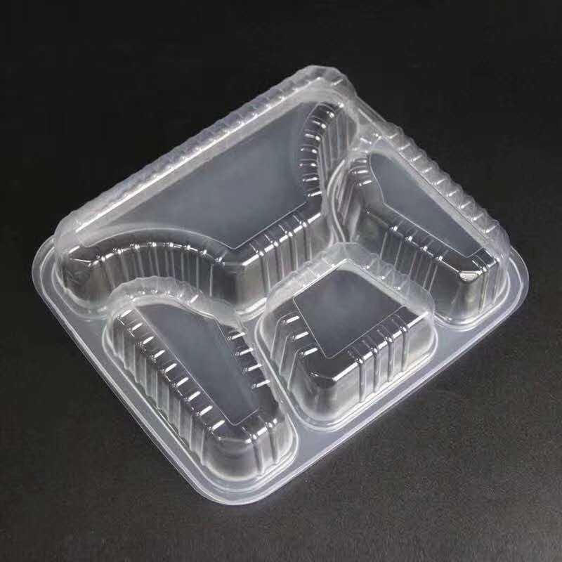 Disposable Microwavable Plastic biodegradable takeaway Fast Food 4 compartment food packaging lunch box with lid