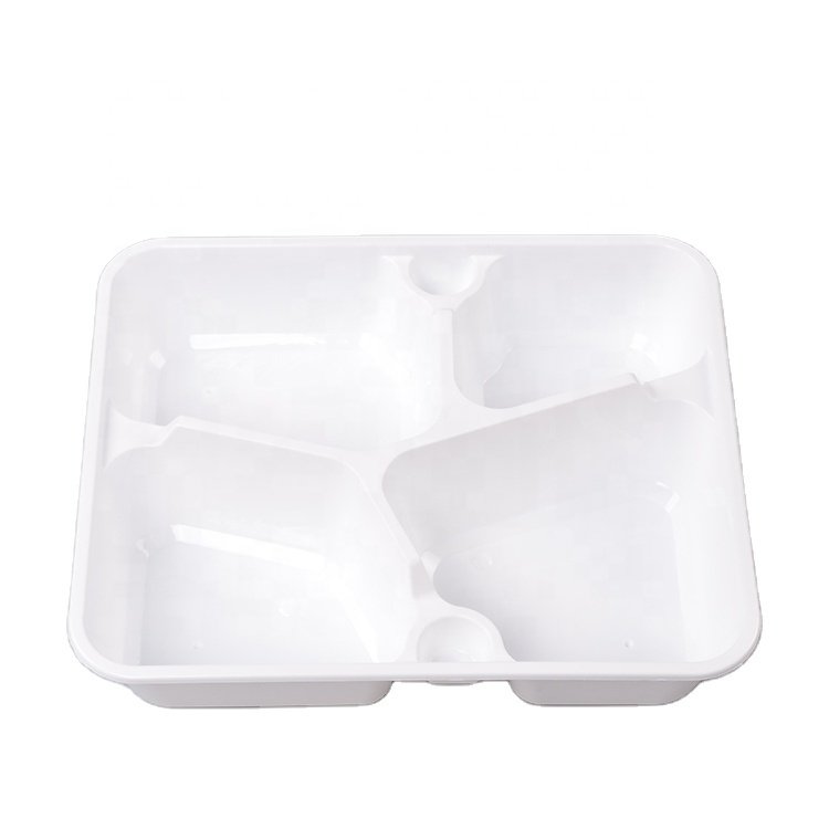 Disposable Microwavable Plastic biodegradable takeaway Fast Food 4 compartment food packaging lunch box with lid