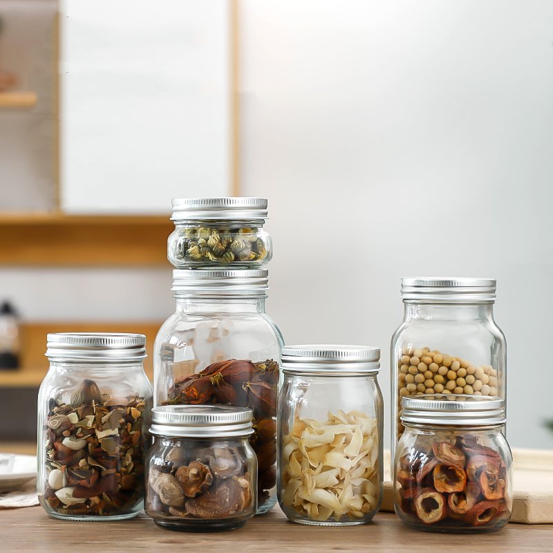 Kitchen Transparent Sugar Grain Storage Container Food Storage Dried Fruit Glass Jars