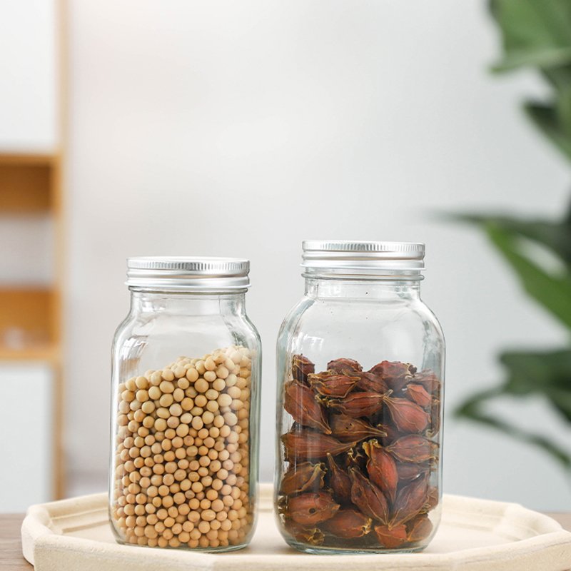 Kitchen Transparent Sugar Grain Storage Container Food Storage Dried Fruit Glass Jars