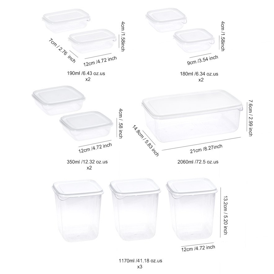10Pcs BPA Free Multipurpose Dishwasher Microwave Safe Crisper Fridge Food Storage Container Set Kitchen Accessories