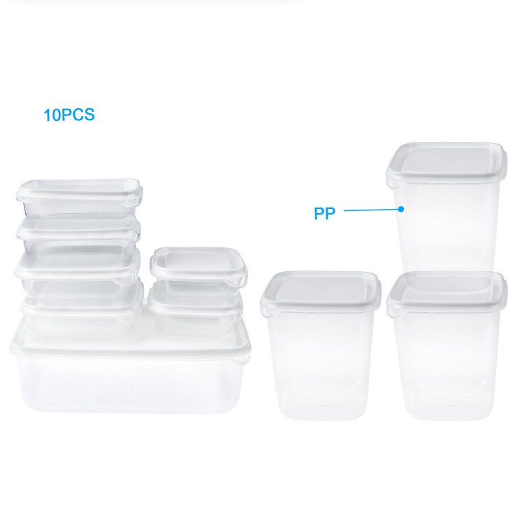 10Pcs BPA Free Multipurpose Dishwasher Microwave Safe Crisper Fridge Food Storage Container Set Kitchen Accessories