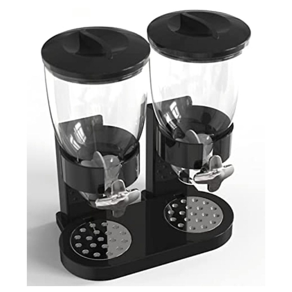 Double Barrel Cereal Dispenser Mixed Grain Cereal Dispenser Kitchen Oat Storage Jar dry food Cereal Dispenser
