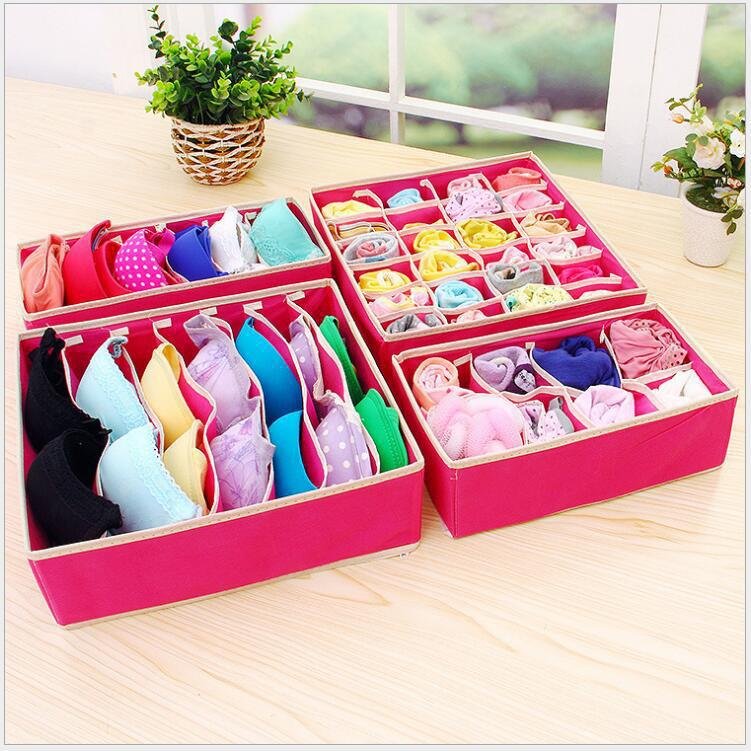 Non-woven underwear other home storagen trays & organization four sets of socks underwear storage box