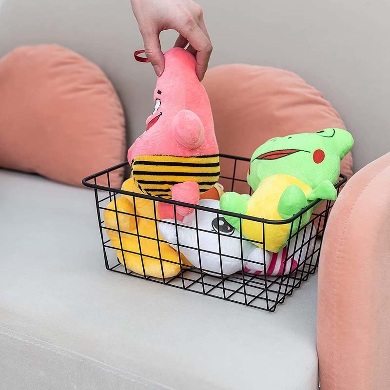 Freezer Refrigerator Wire Storage Baskets Food Storage Organizer Bin Stackable Metal Baskets With Built-In Handles