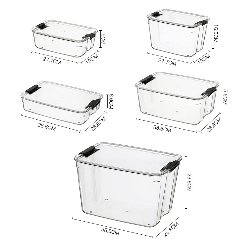 PET storage box toys container with sealed clip