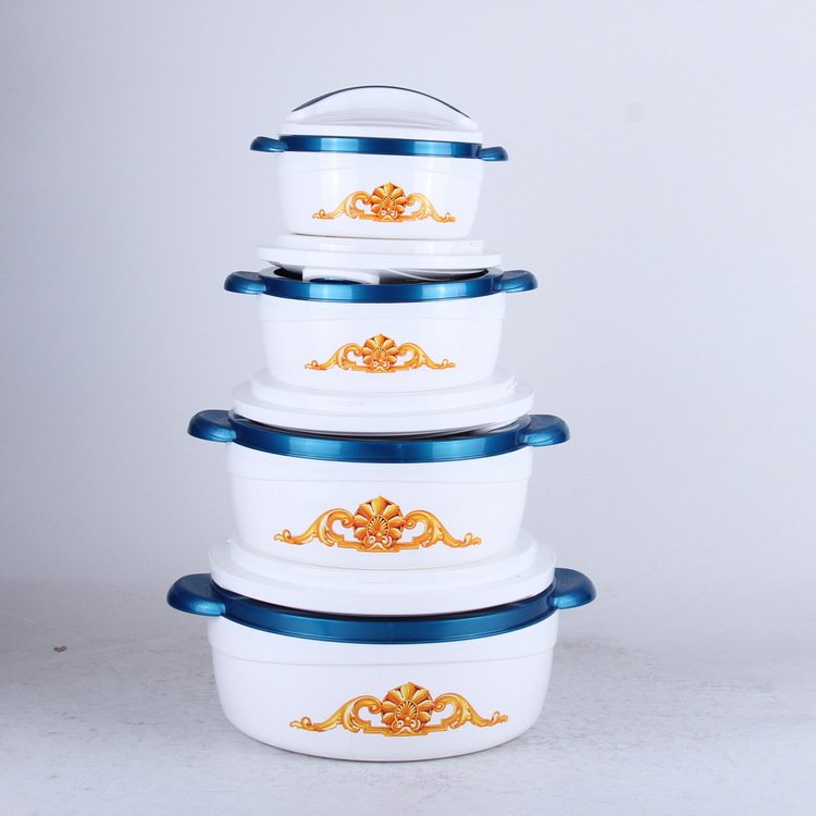 2024 Wholesale round food storage container set for for home and kitchen 0.6L 1L 2L 3L Bahrain Saudi food warmer set casserole