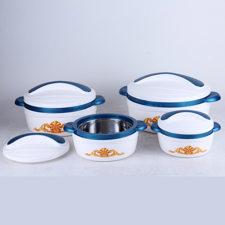 2024 Wholesale round food storage container set for for home and kitchen 0.6L 1L 2L 3L Bahrain Saudi food warmer set casserole