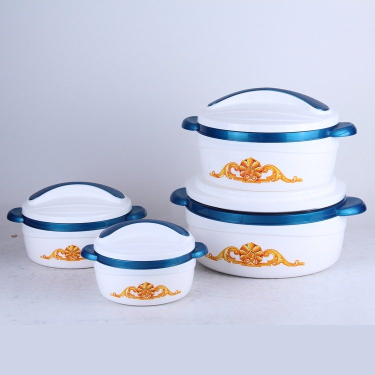 2024 Wholesale round food storage container set for for home and kitchen 0.6L 1L 2L 3L Bahrain Saudi food warmer set casserole
