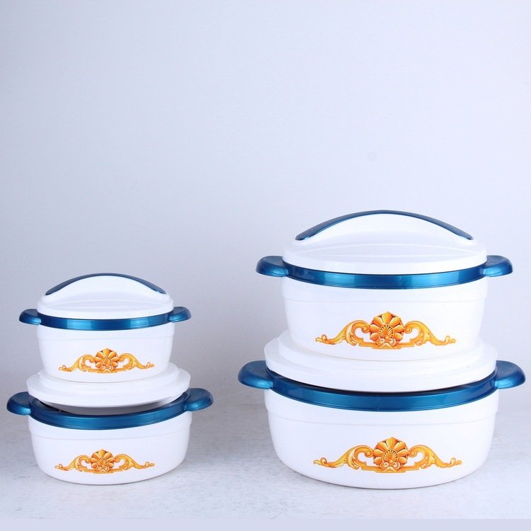 2024 Wholesale round food storage container set for for home and kitchen 0.6L 1L 2L 3L Bahrain Saudi food warmer set casserole
