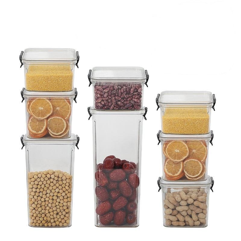 Food Storage Bottles Plastic Clear Dry Food Container With Lids
