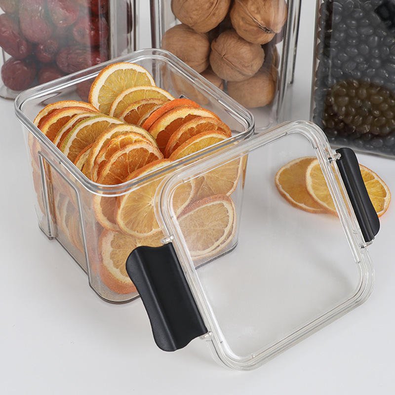 Food Storage Bottles Plastic Clear Dry Food Container With Lids