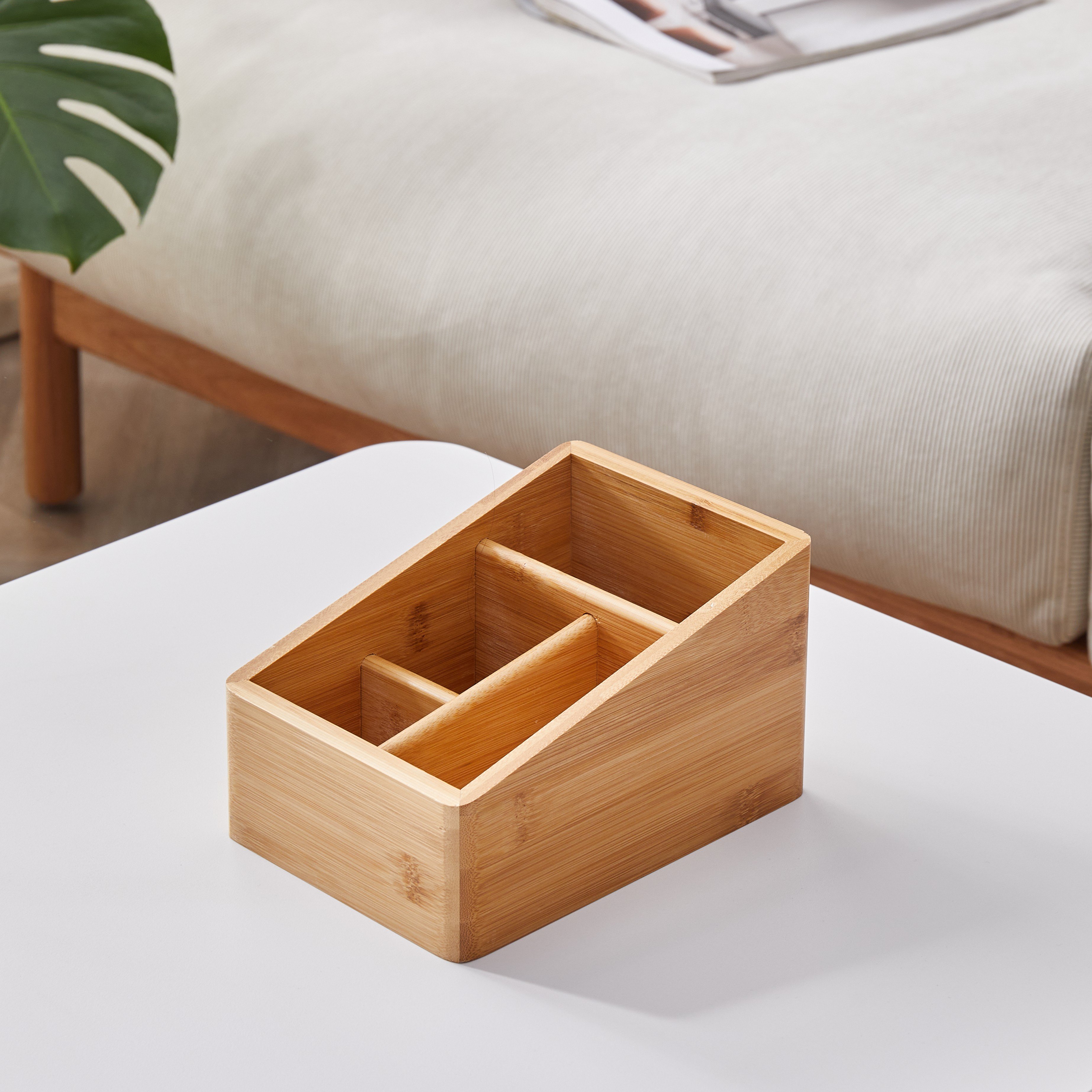 2024 Customize TV cabinet kitchen partition desk cosmetic organizer bamboo storage box