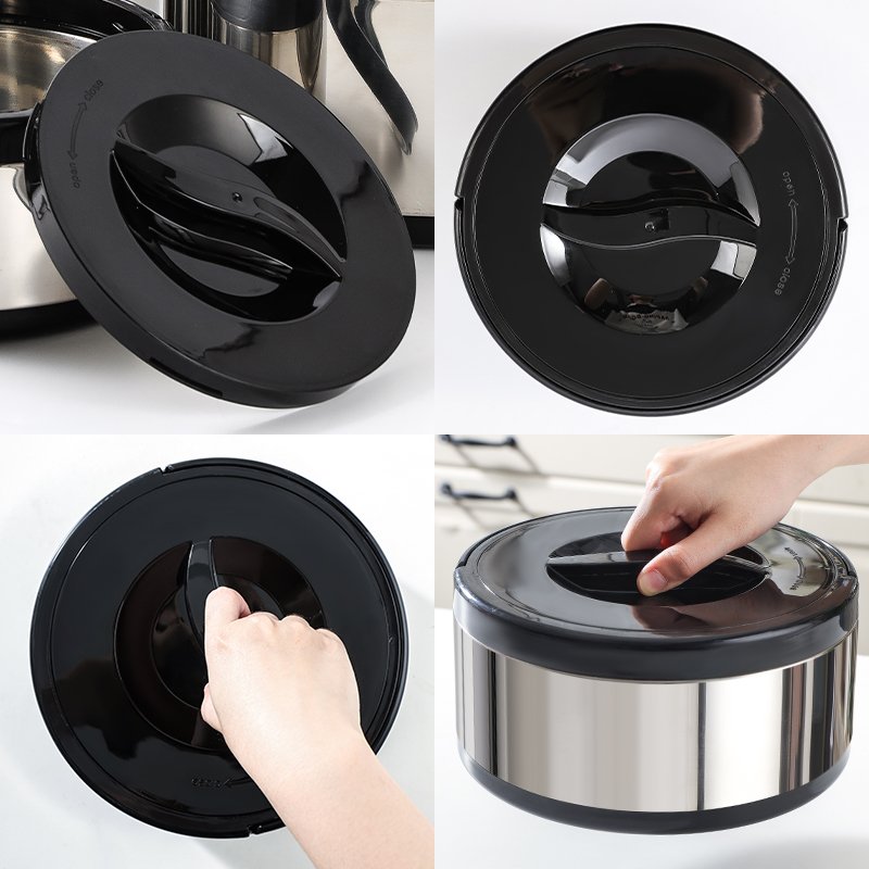 3 pcs Stainless steel heat preservation pot double layer thermal cooker luxury food warmer pot set food storage and container