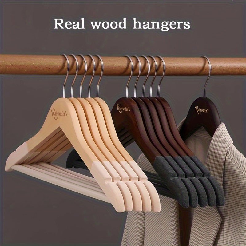 Customized Logo Hotel Luxury Wood Coat Clothes Hanger Wholesale Jacket Outerwear Shirt Hangers Wooden Suit Hanger For Clothing