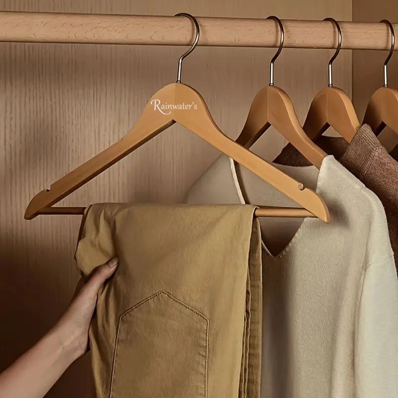 Customized Logo Hotel Luxury Wood Coat Clothes Hanger Wholesale Jacket Outerwear Shirt Hangers Wooden Suit Hanger For Clothing