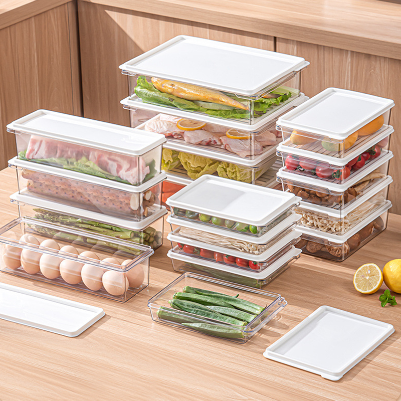 Food-Grade Reusable Plastic Frozen Food Containers Refrigerator Storage Box Fridge Vegetable Meat Organizer For Kitchen