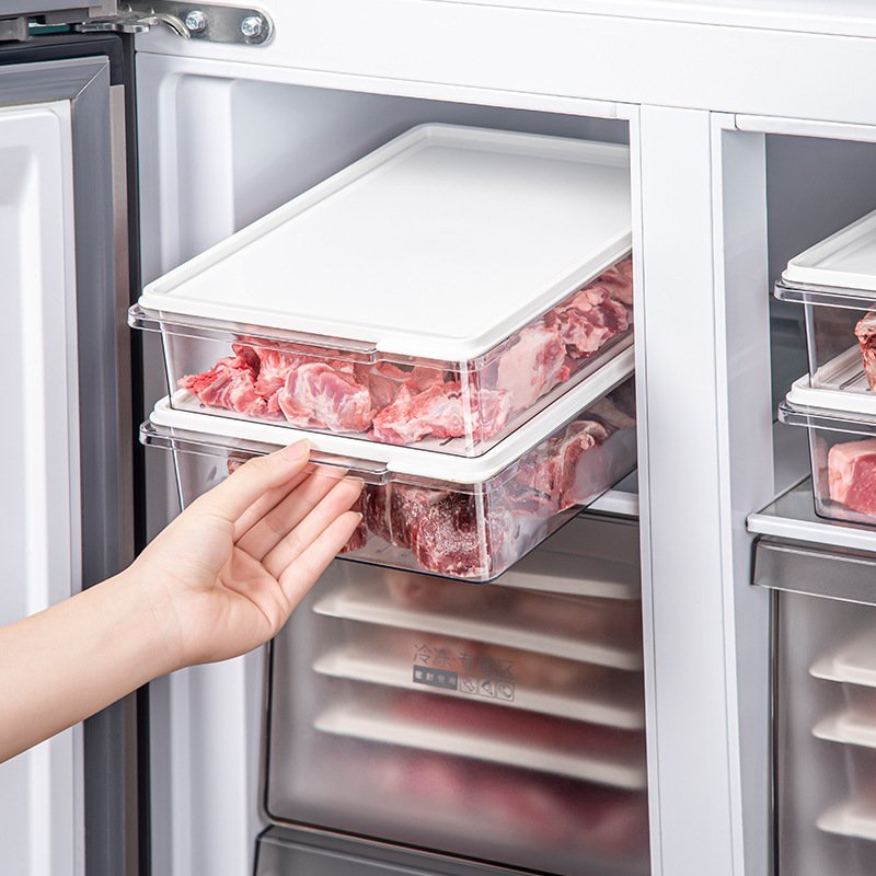 Food-Grade Reusable Plastic Frozen Food Containers Refrigerator Storage Box Fridge Vegetable Meat Organizer For Kitchen
