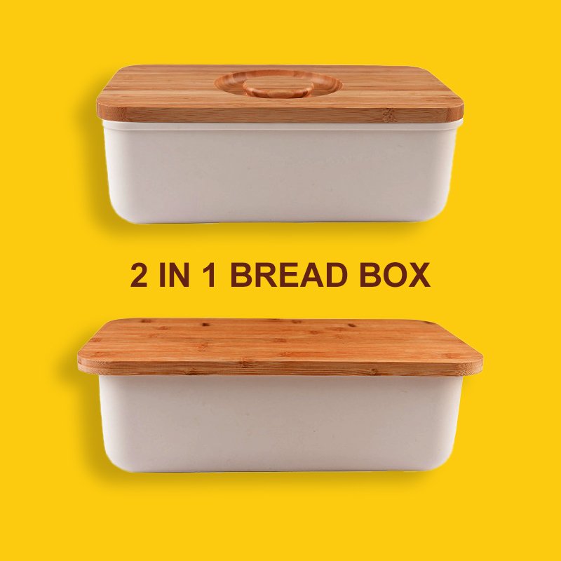 Kitchen Accessories Gadget Food Storage Container Bread Box Multifunction Plastic Large with Bamboo Europe Lid 2 in 1
