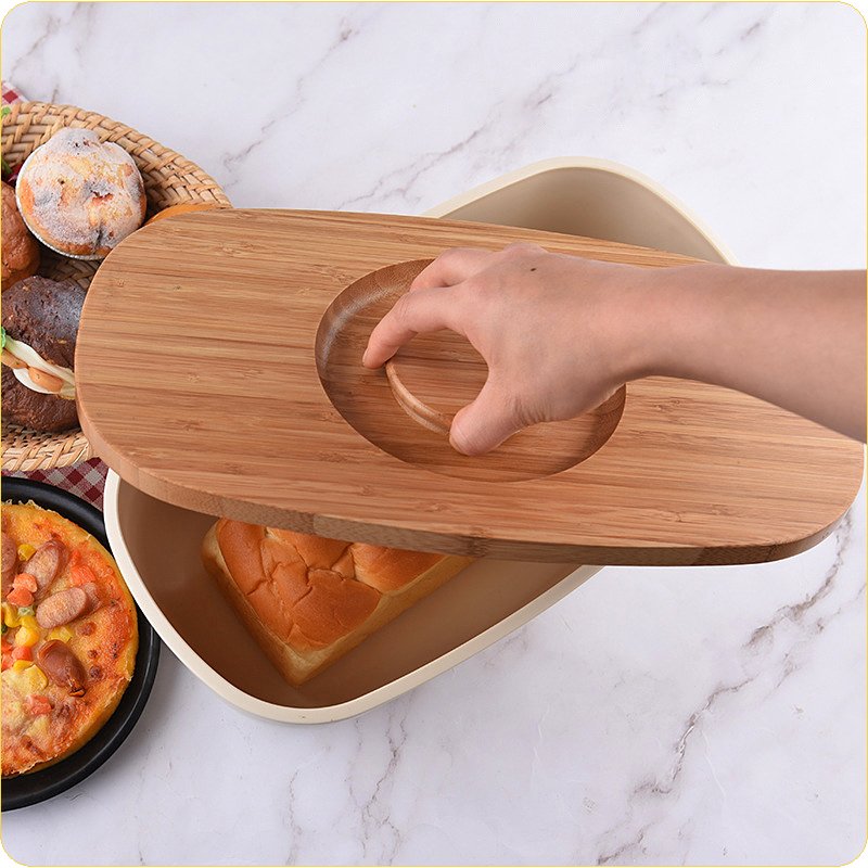 Kitchen Accessories Gadget Food Storage Container Bread Box Multifunction Plastic Large with Bamboo Europe Lid 2 in 1