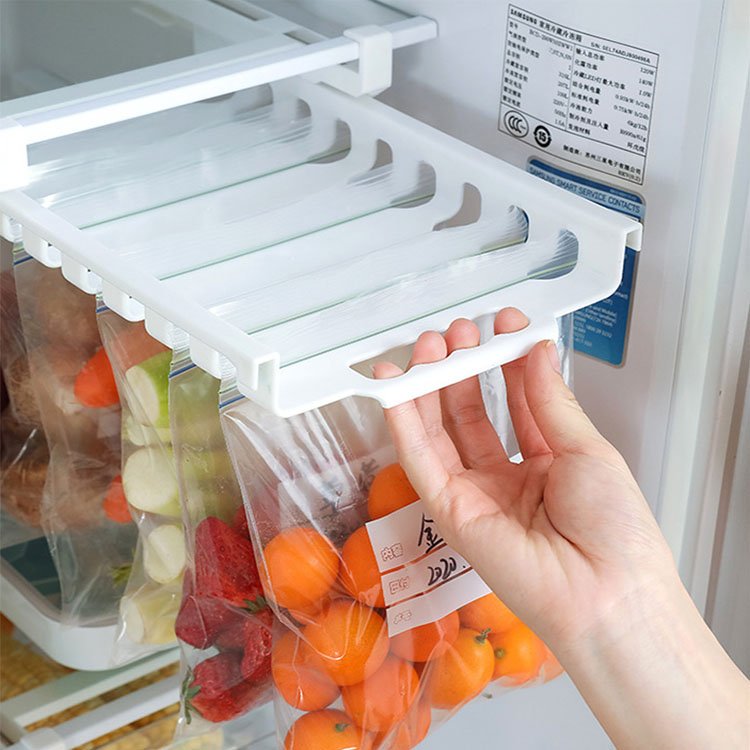 Hanging Storage Clip Sliding Rail Tray with Rack Holder for Food and Organize