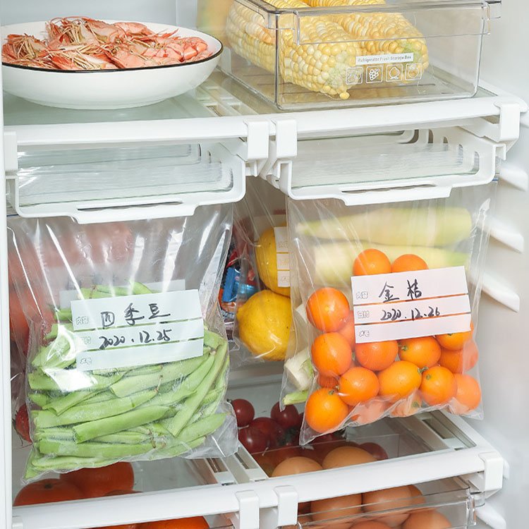 Hanging Storage Clip Sliding Rail Tray with Rack Holder for Food and Organize