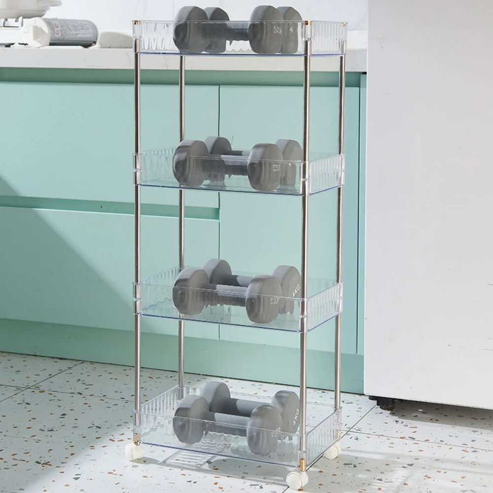2/3/4 Tier Storage Cart Bathroom Miscellaneous Storage Rack Organizer with Wheels for Kitchen Rolling Cart
