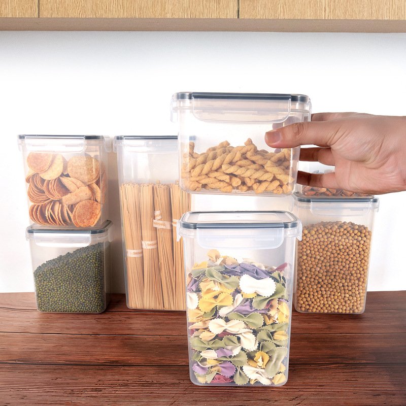 Plastic Clear Airtight Food Storage Containers with Lock Lids for Kitchen Organization 14 PC