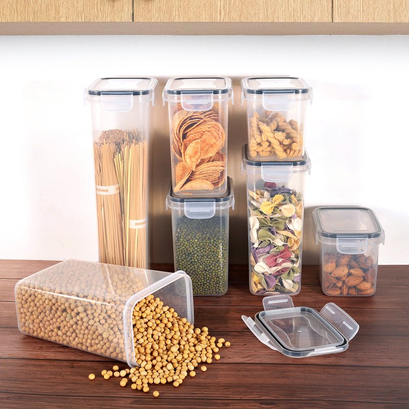 Plastic Clear Airtight Food Storage Containers with Lock Lids for Kitchen Organization 14 PC