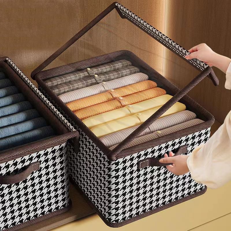 Wardrobe Clothes Organizer with Thickened Base Plate Steel Frame Drawer Organizer Clothes with Handles Clothes Storage Box
