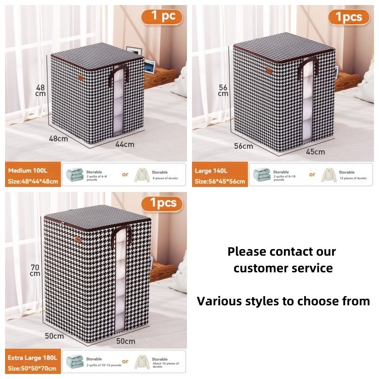 Hot-Selling Foldable Rectangle Storage Boxes Bins Quilt Bedding & Clothing Wardrobe Organizer Glossy Handle Design