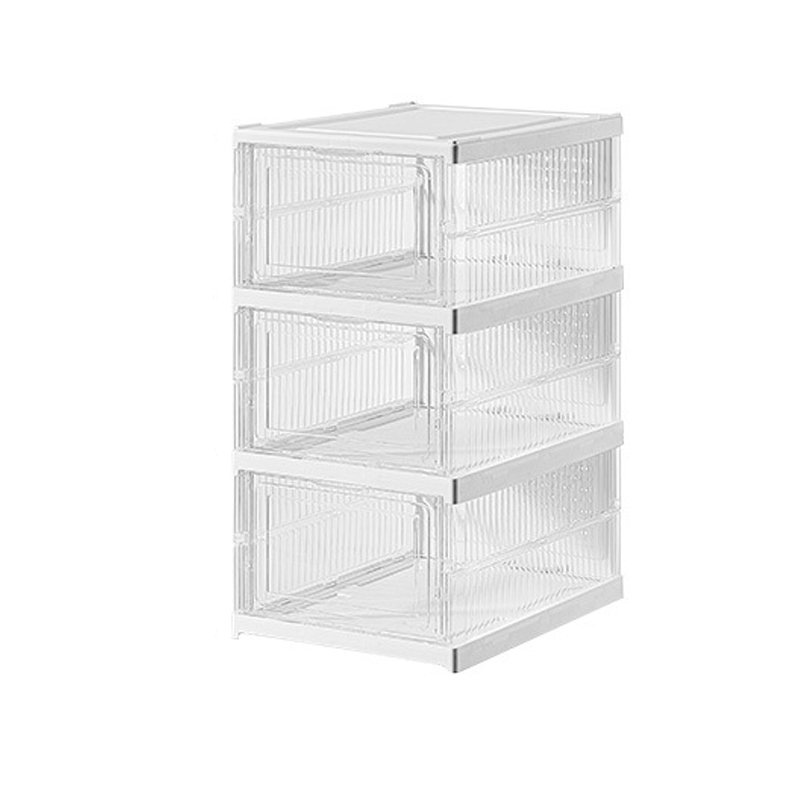 Wholesale Installation Free Transparent Storage Cabinet Bins Foldable Organizer Collapsible Clear Portable Shoe Rack Box