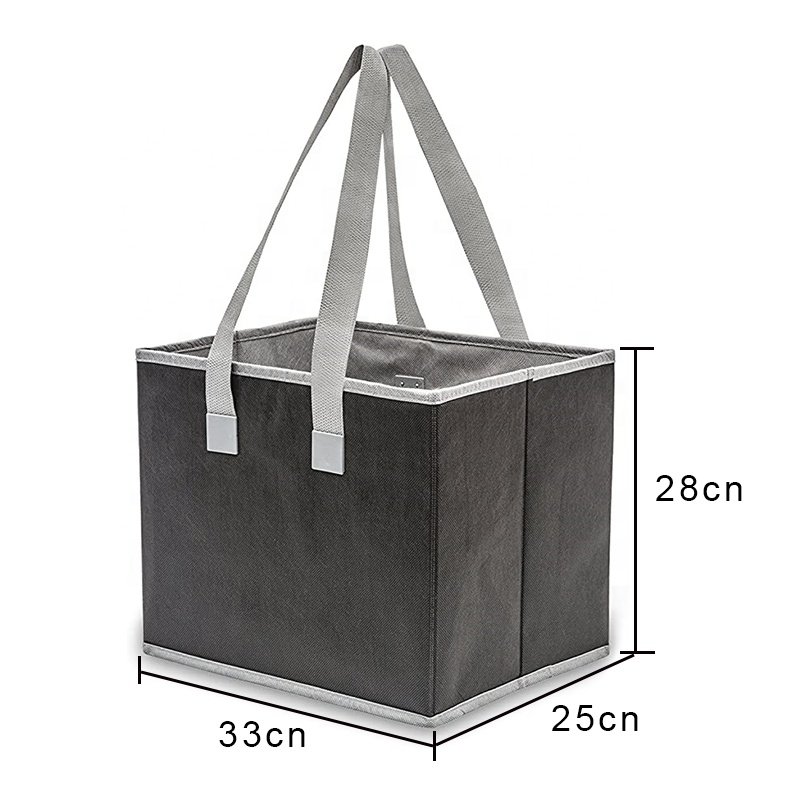 Non Woven Shoe Storage Organizer Bag Foldable Grocery Shopping Storage Box With Handle
