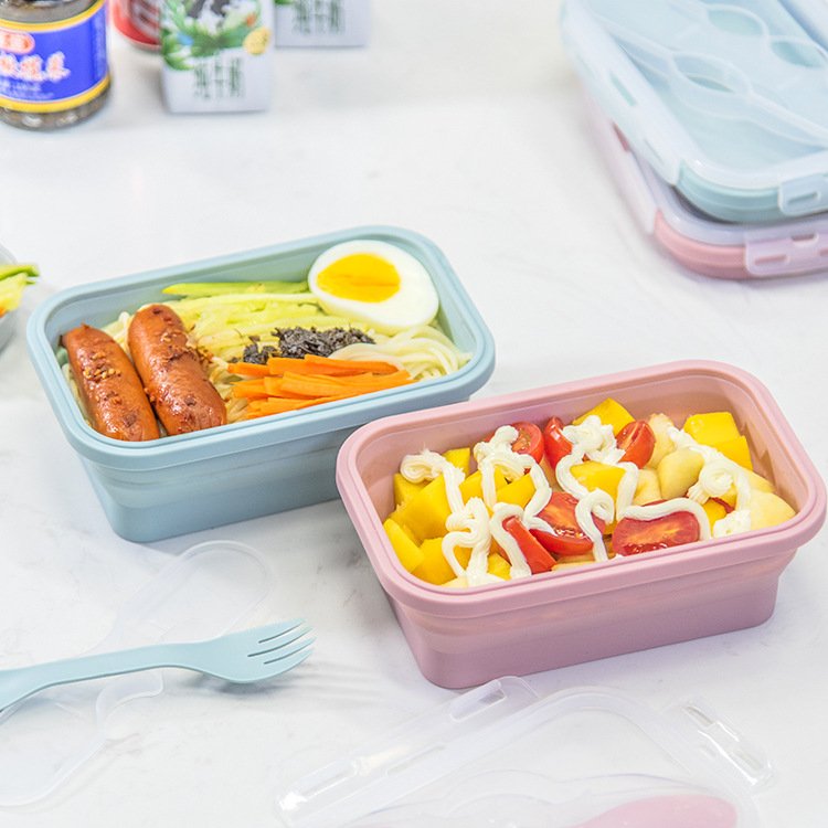 OKSILICONE Customized Silicone Food Storage Containers with BPA Free Airtight Plastic Lids Kids Lunch Box