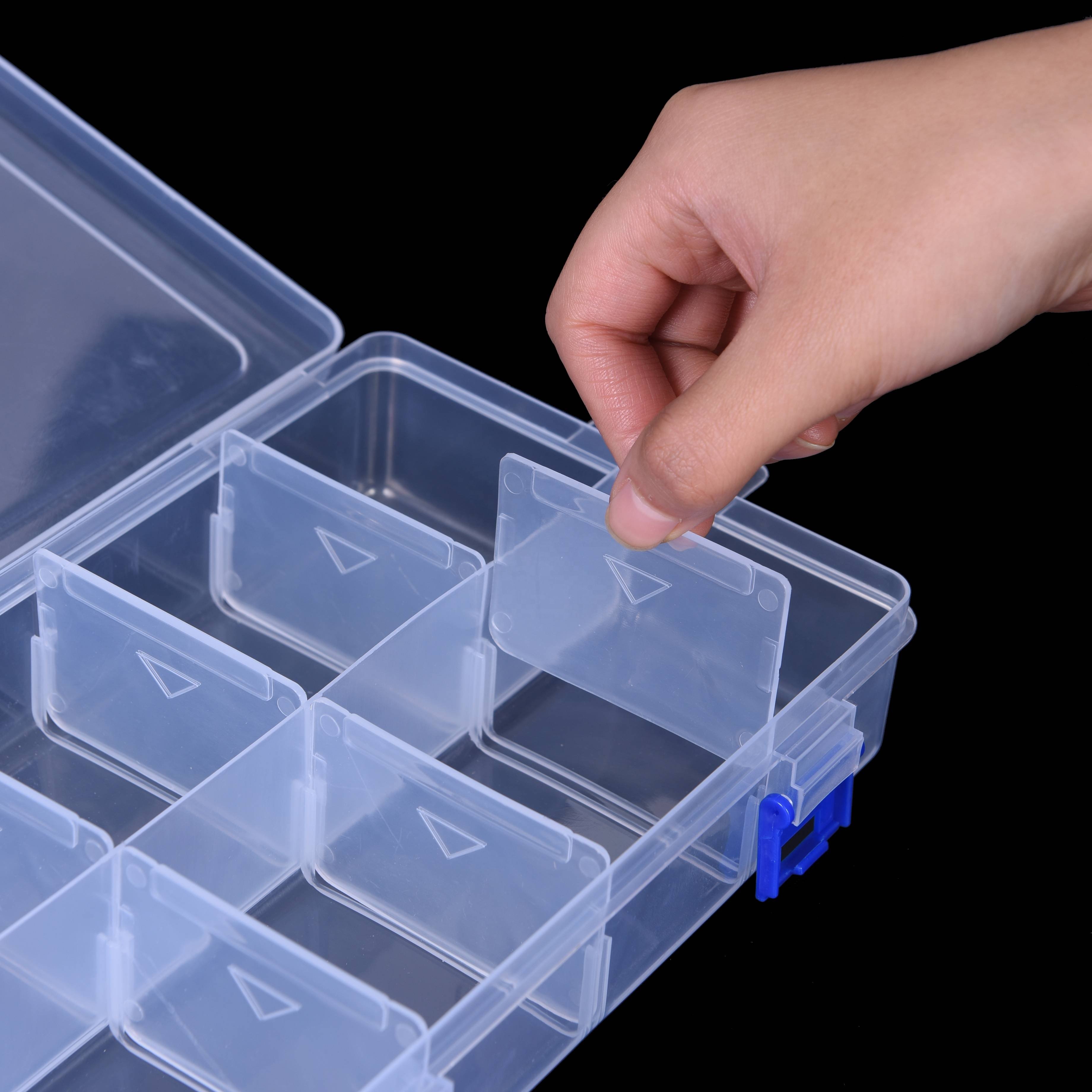8 Grids Transparent Detachable Keyway Hardware Box With Dividers tool Parts Case plastic Storage Box