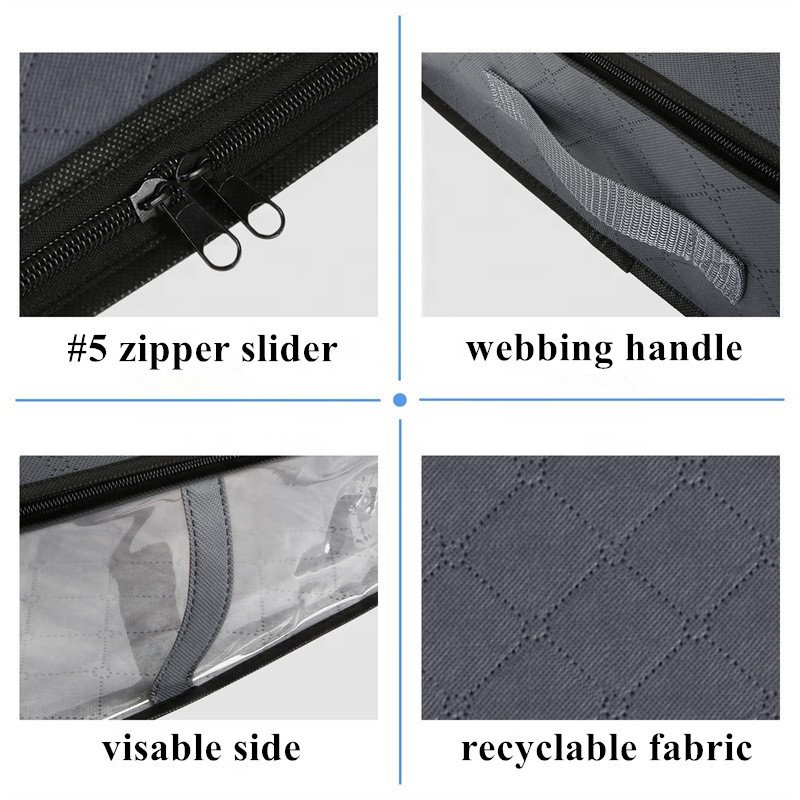 Heavy Duty Underbed Storage Bags Organizer folding Fabric Storage Containers for Comforters Blankets Storage Organizer