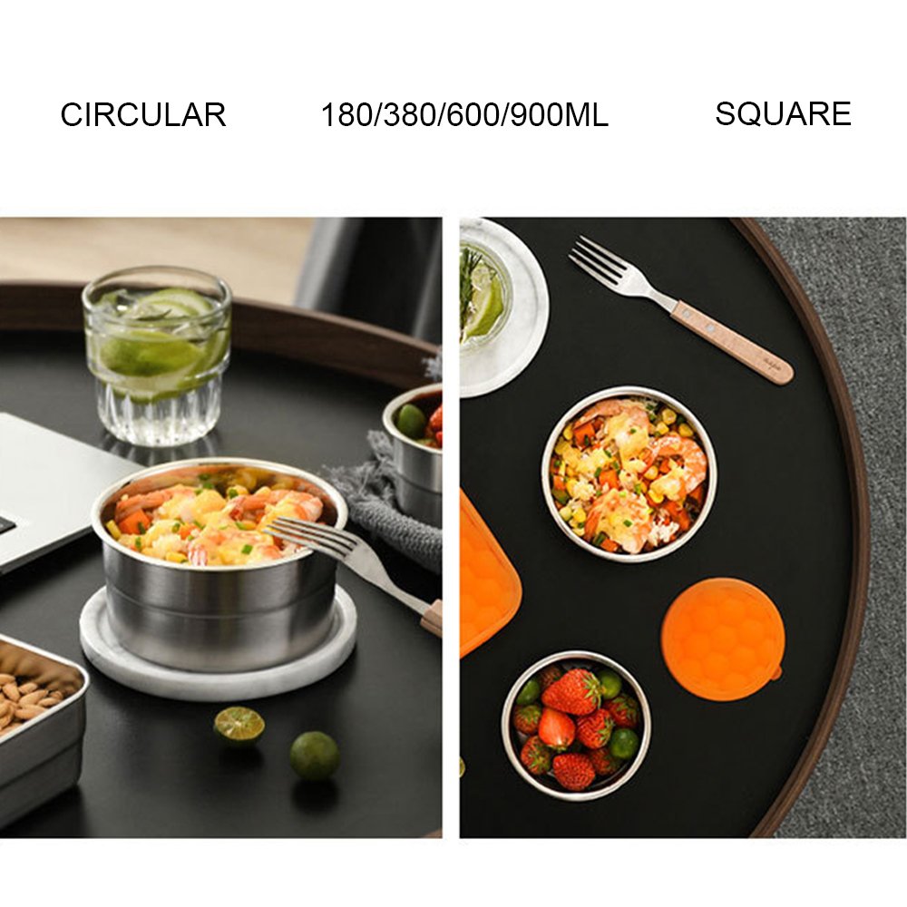 Stainless Steel Snack Containers for Kids and Toddlers Small Food Containers with PP Lids Metal Lunch Box for Daycare and School