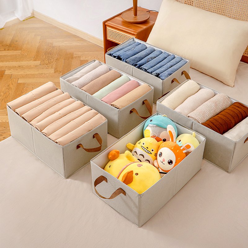 PP Storage Bins & Boxes Fabric Storage Box Foldable of Desktop Collapsible Storage Bins with Handle Folding Closet Organizer