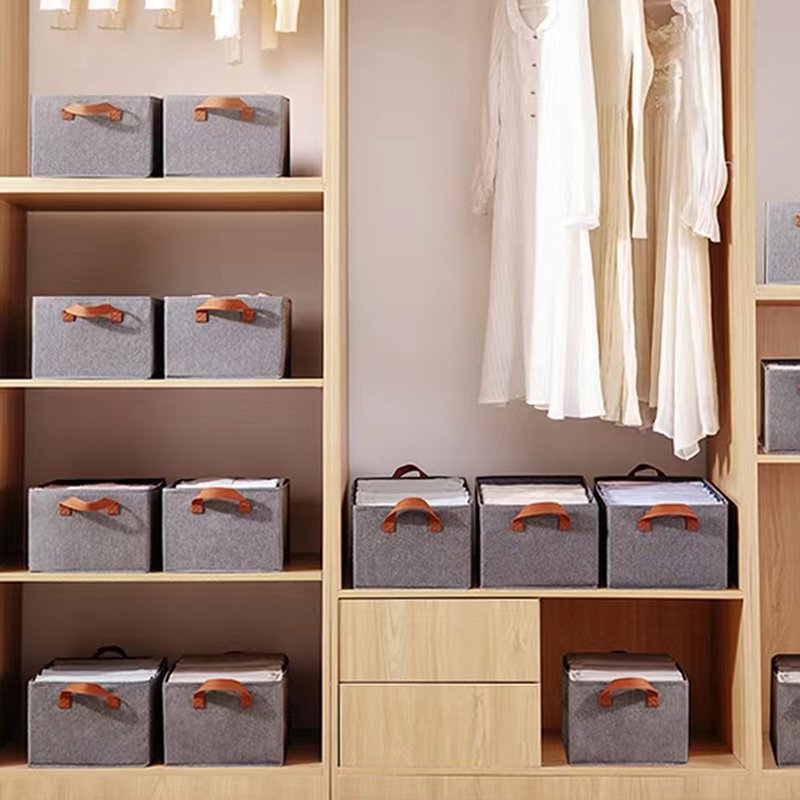 PP Storage Bins & Boxes Fabric Storage Box Foldable of Desktop Collapsible Storage Bins with Handle Folding Closet Organizer